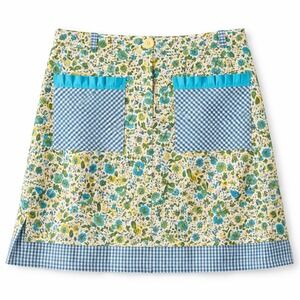 Vintage Floral Mini Skirt Medium Cottagecore Ginham Patch Pockets Retro Preppy